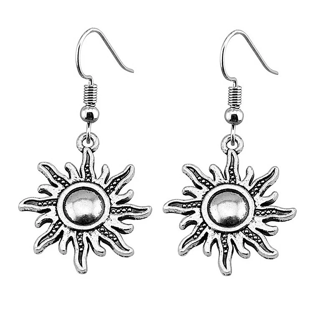 Vintage Sun Drop Earrings Moon Charms Boho Celestial Dangle Earrings For Women Gift