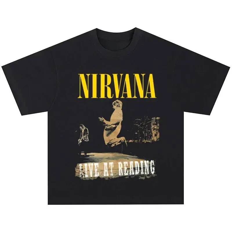 

2026 Nirvana Men's And Women's Short Sleeve Retro Metal Band Y2k Tops Luxury Brand T-Shirt Summer Clothes Streetwear