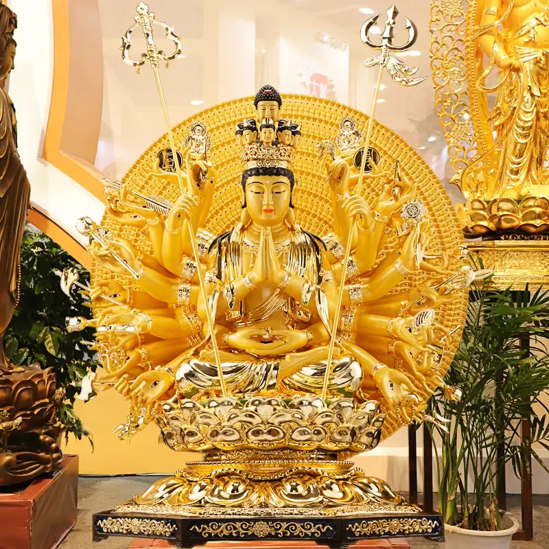 1.6-3 meter tembaga murni ribu mata patung Buddha Seribu Tangan statue Bodhisattva patung perunggu