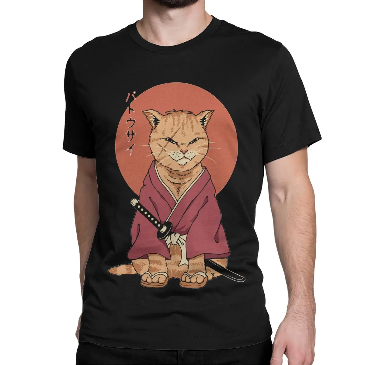 Battousai Cat T Shirt Men Women's Cotton Novelty T-Shirts Crewneck Tee Shirt Short Sleeve Tops Plus Size