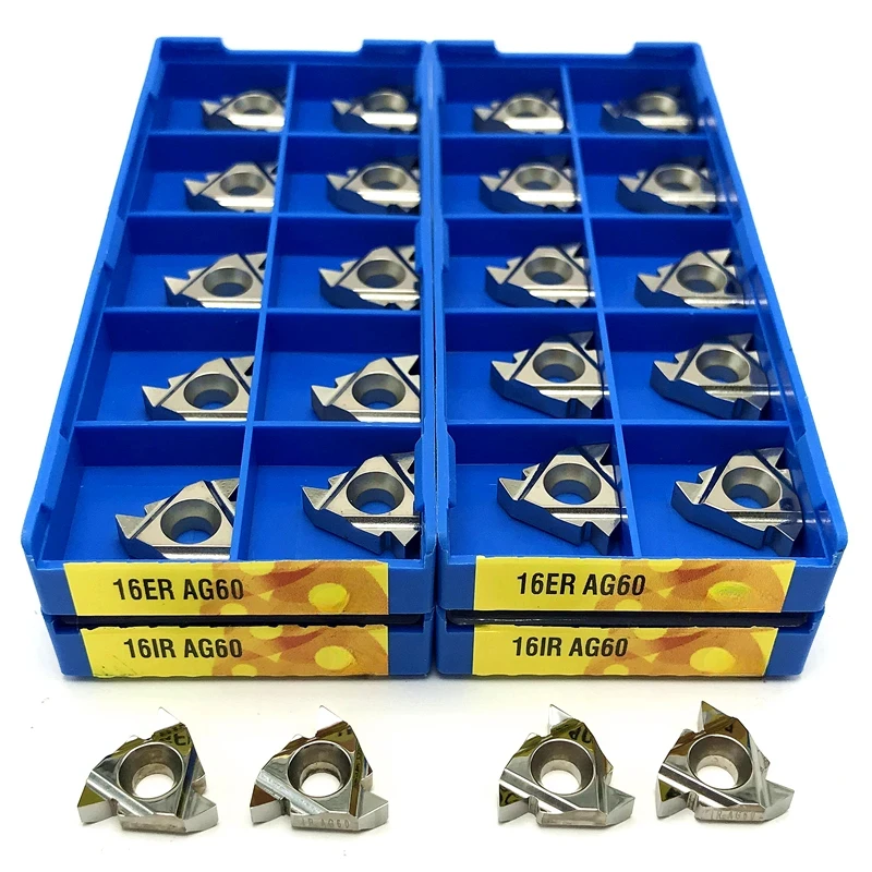 

16ER/16IR AG60 ZM01 Carbide Threading Inserts for Aluminum/Copper CNC Lathe Tools 10PCS