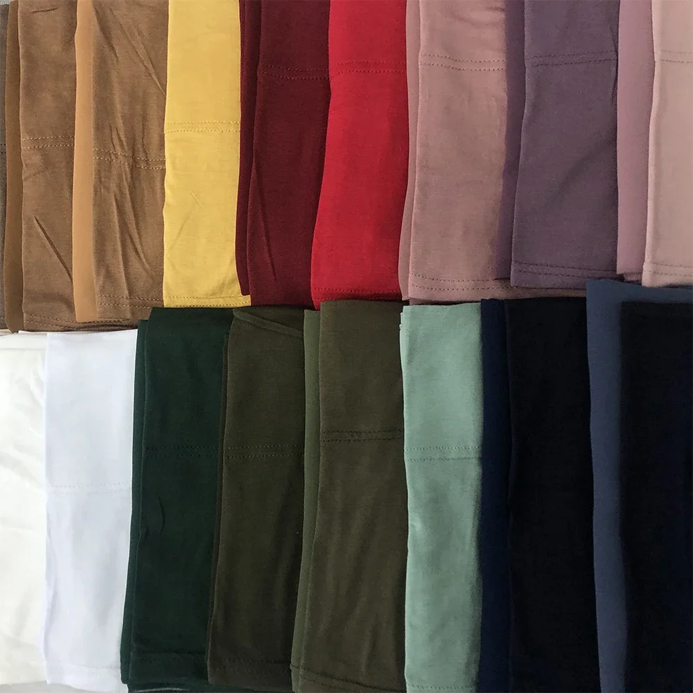 Hijab Chiffon para Mulheres Muçulmanas, Inner Caps, Matching Under Cap, Lenço, Xale Longo, Match Color, Jersey, Hijab