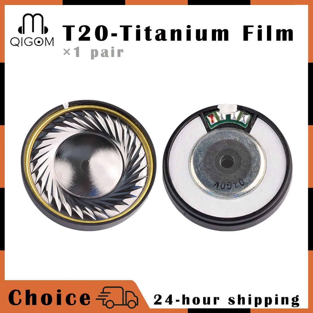 

QIGOM Vocal Bass HIFI Earphone Speaker Unit, 40MM Driver, Titanium Film, 32ohm 120dB, DIY Headset Units T20-Titanium 1 Pair