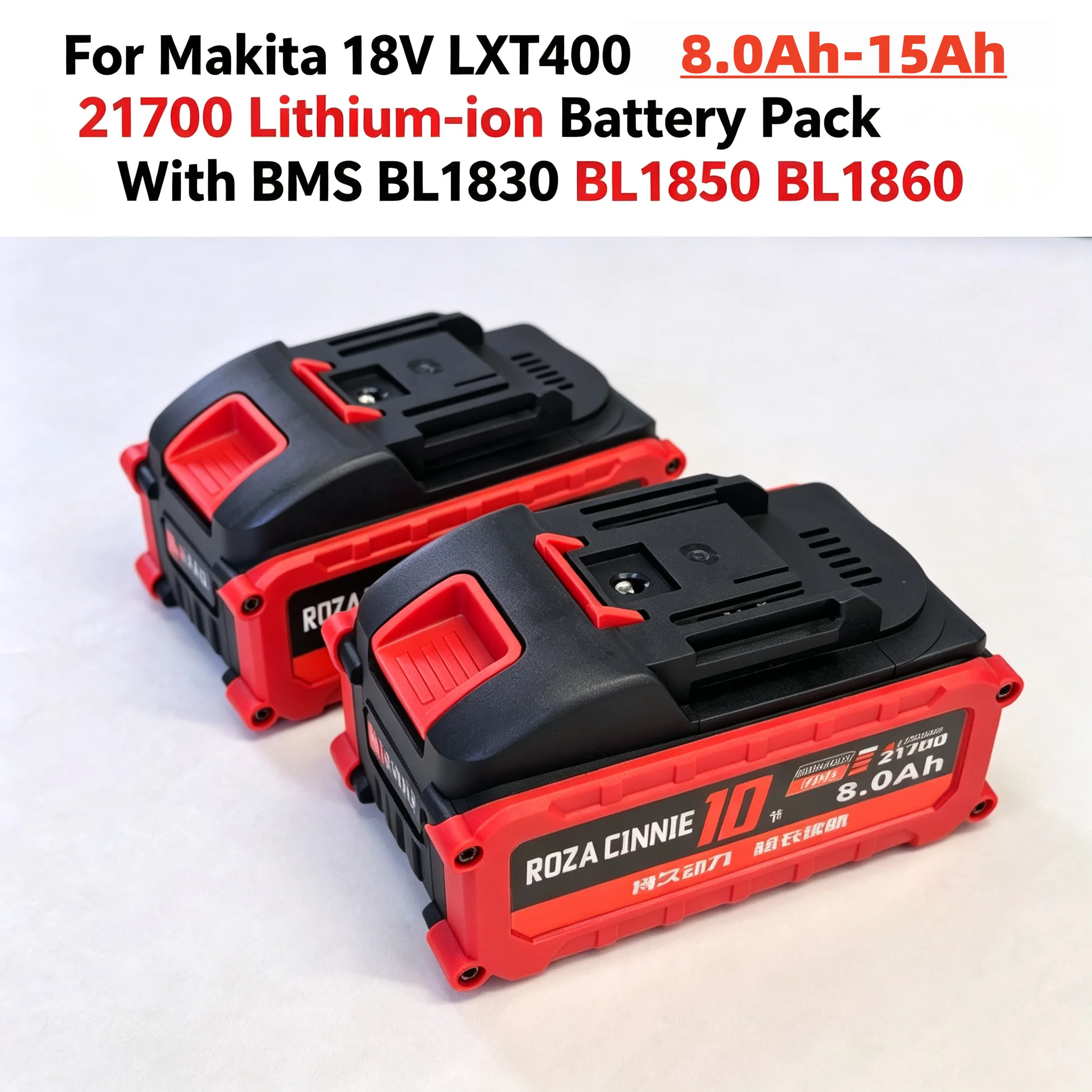 For Makita 18V LXT400 15Ah Enhanced 21700 Lithium‑ion Battery Pack With BMS BL1830 BL1850 BL1860