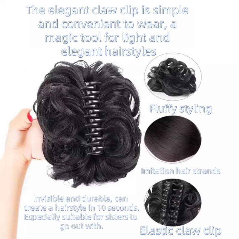 Syntetická dámská paruka - scrunchie-style líný kvést poupě drdol, moderní, přírodní a načechraný paruka hairpiece.