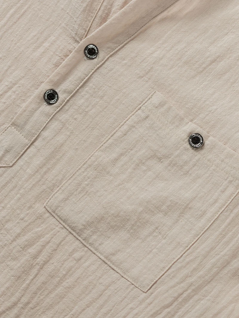 Men's Cotton Linen Henley Shir - Linen Shirt Breathable recension och pris
