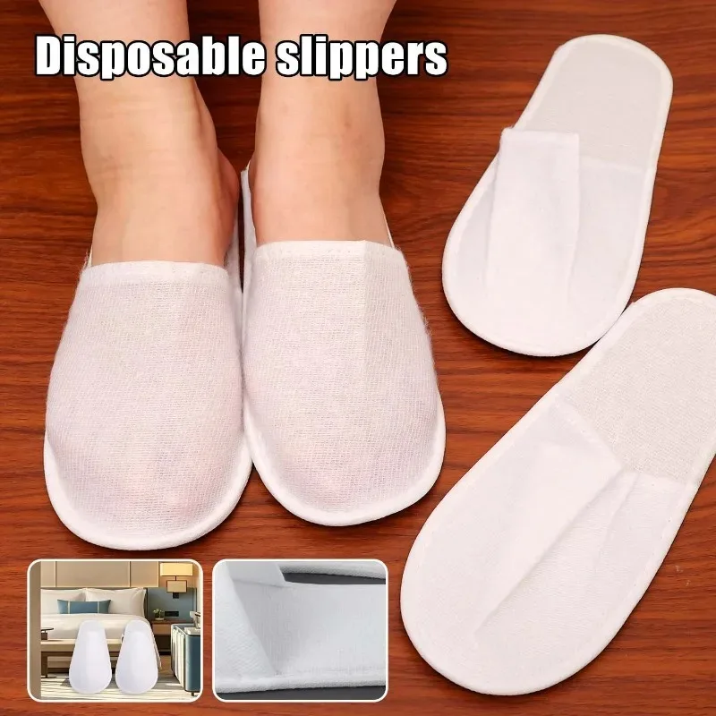 40pairs 2026 White Hotel Slipper Unisex Disposable Slippers for Home Guests Non-Slip Bathroom Spa Slippers Shoes for Men Women view 6