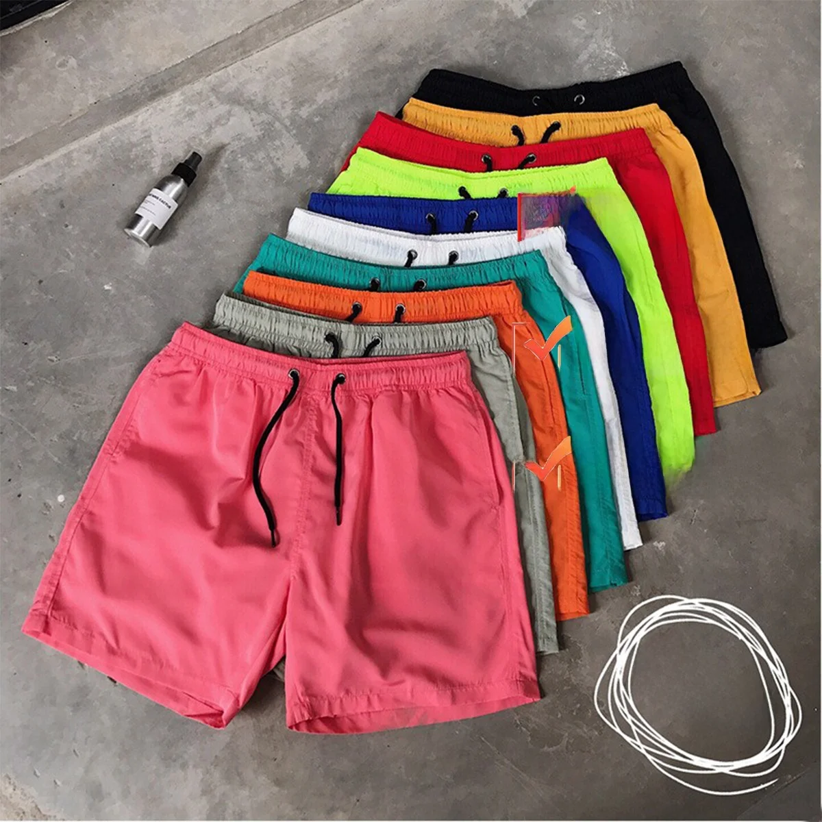 

Летние мужские повседневные пляжные брюки-шорты из десяти цветов, прямые, с принтом, средней посадки, для мужчин