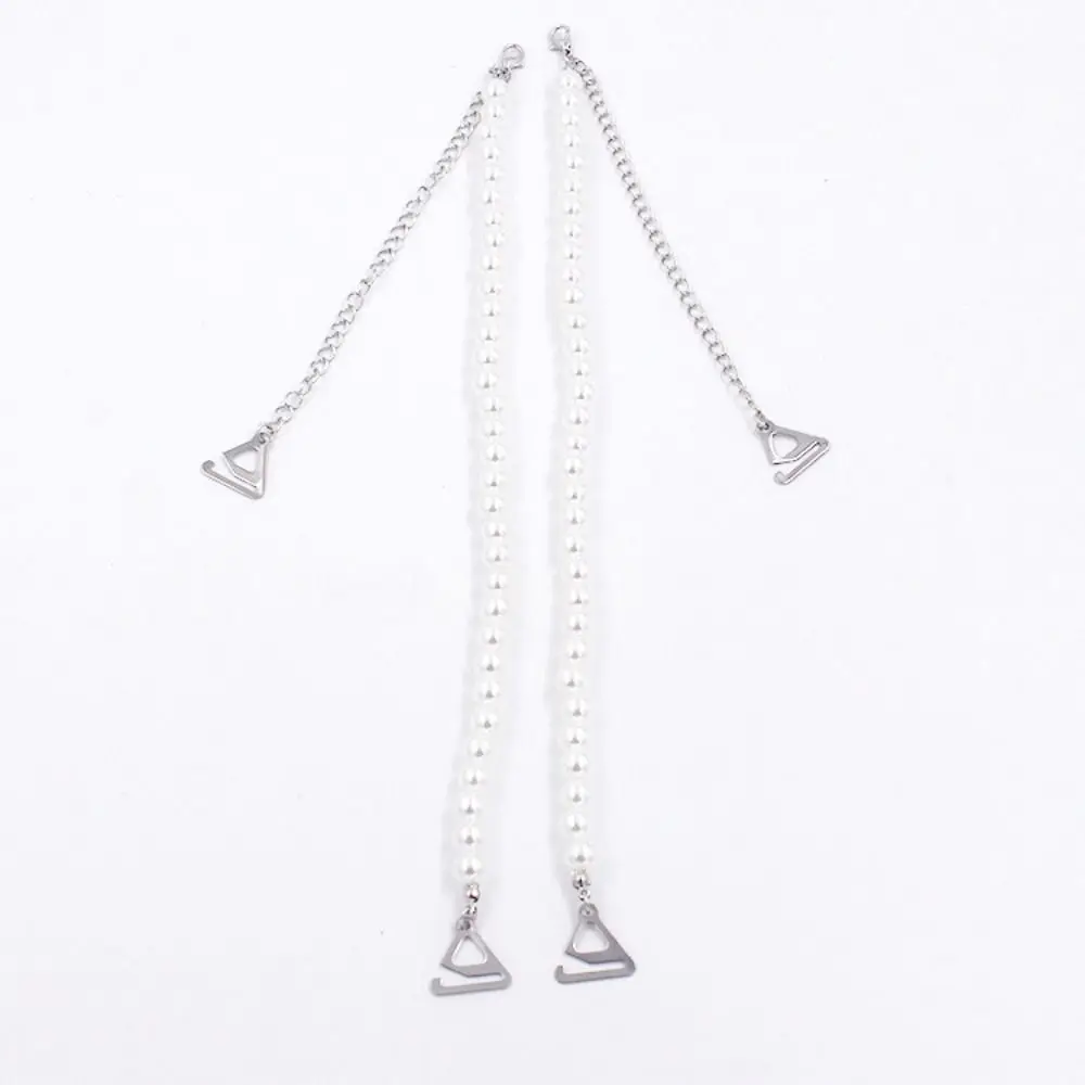 Aniti-slip Bras Straps Fashion Rhinestone Pearl Underwear Strap Adjustable Metal Shoulder Straps