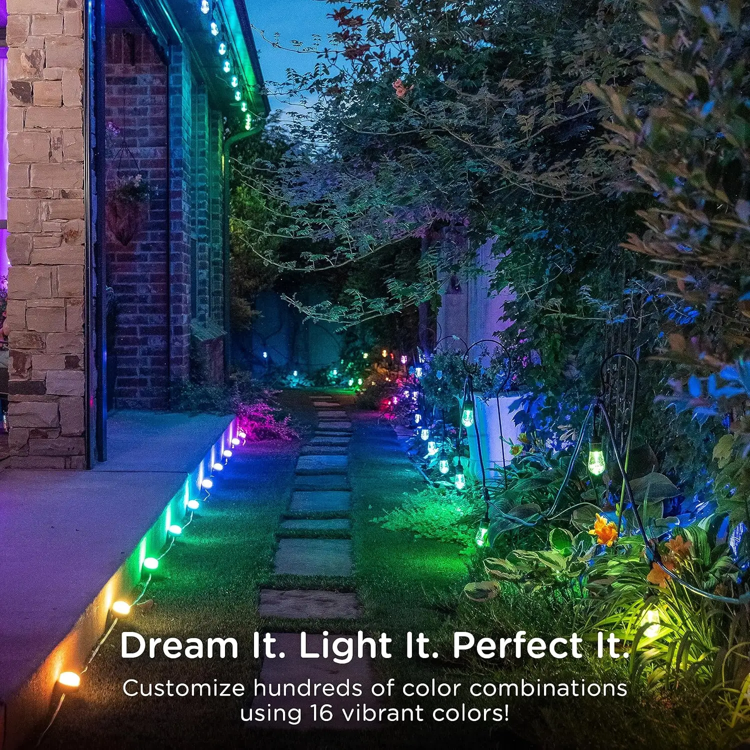 LED Garden Lights, 36 Small Landscape Lights, 70ft Cord with 22ft Lead Wire, Color Changing, Remote Control,