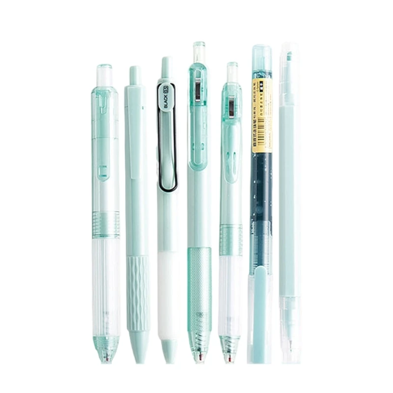 7 шт./компл. 0,5 мм гелевая ручка, быстросохнущая нейтральная ручка, выдвижная чернильная ручка, ручка для подписи, ручка для