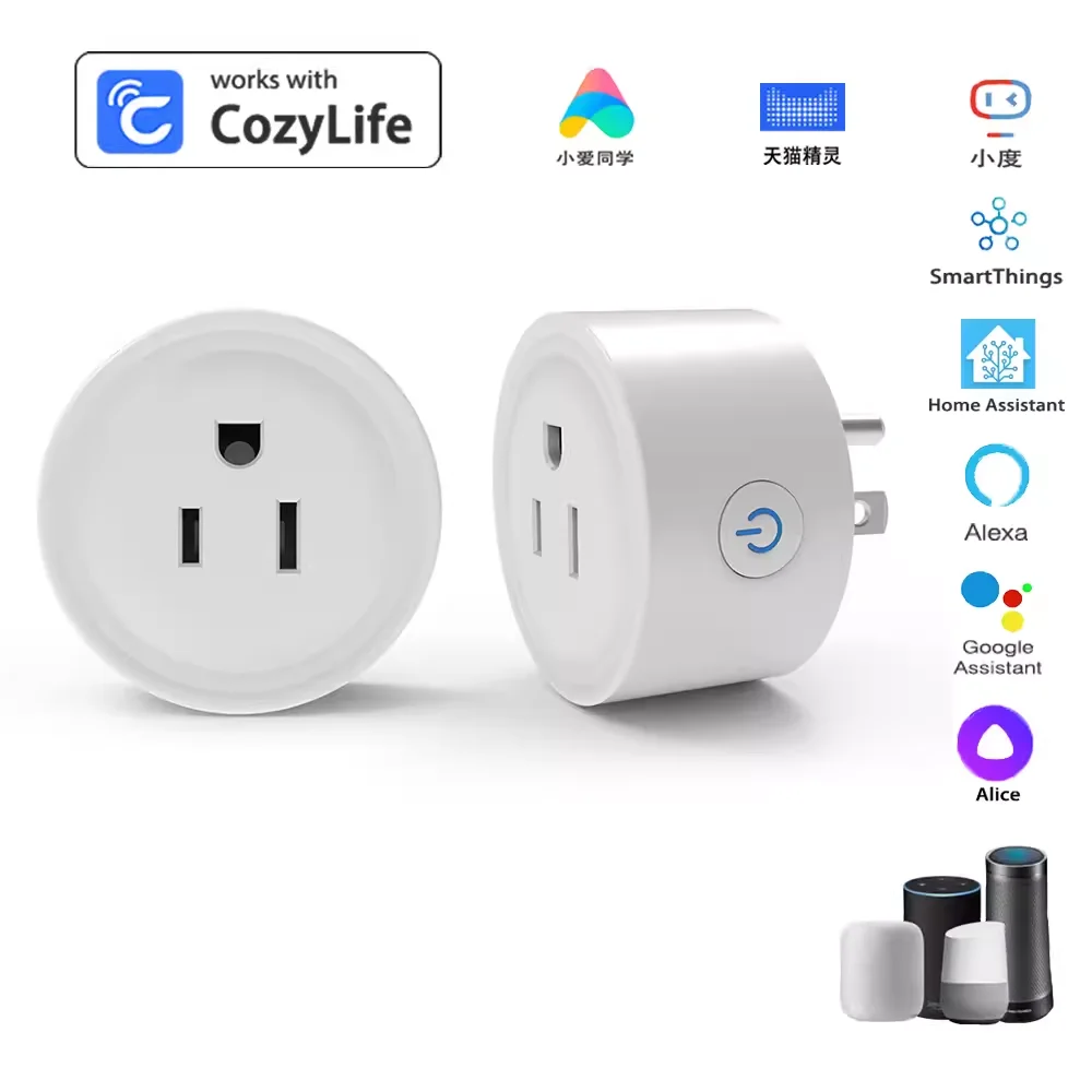 HomeKit Smart Socket US Plug 10A WiFi APP Remote Control and Alexa Google Home Assistant Alice smartthings Control Timer 90-255V