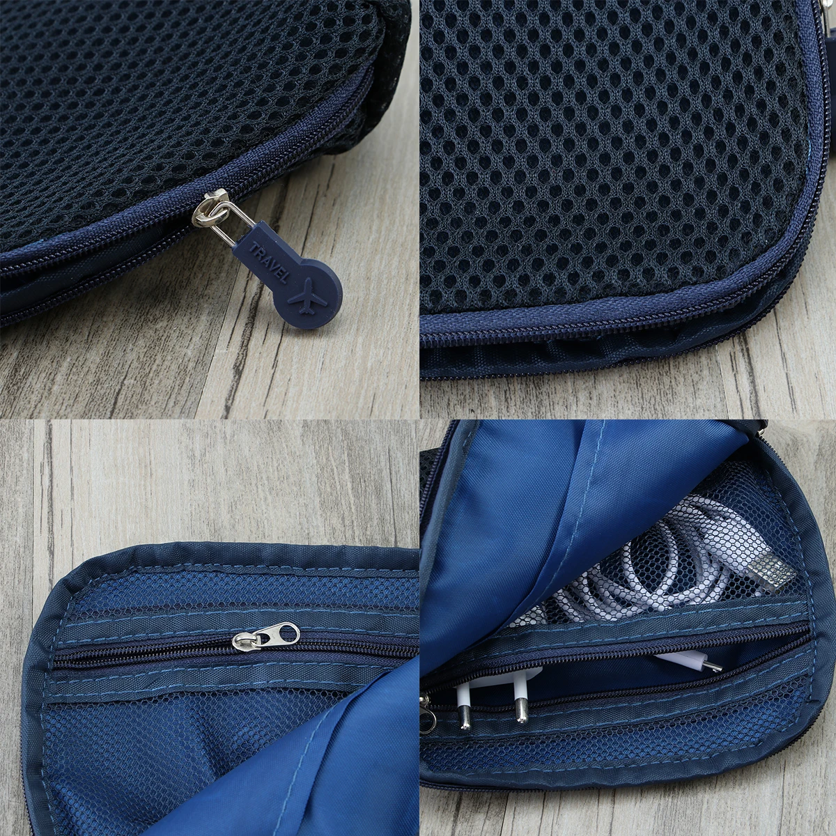 

Universal Shockproof Digital Storage Bag For Phone Earphones Cable Mouse Toiletry Travel Pouch Small Dark Blue