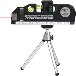 Laser Level Line Tool, Multipurpose Laser Level Kit with Tripod, Standard Cross Laser Level Tool with Metric Rulers 8ft/2.5M