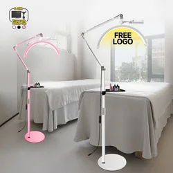 Customized logo half moon eyelash extension floor lamp beauty salon eyebrow tattoo makeup light beauty artist facial lighting