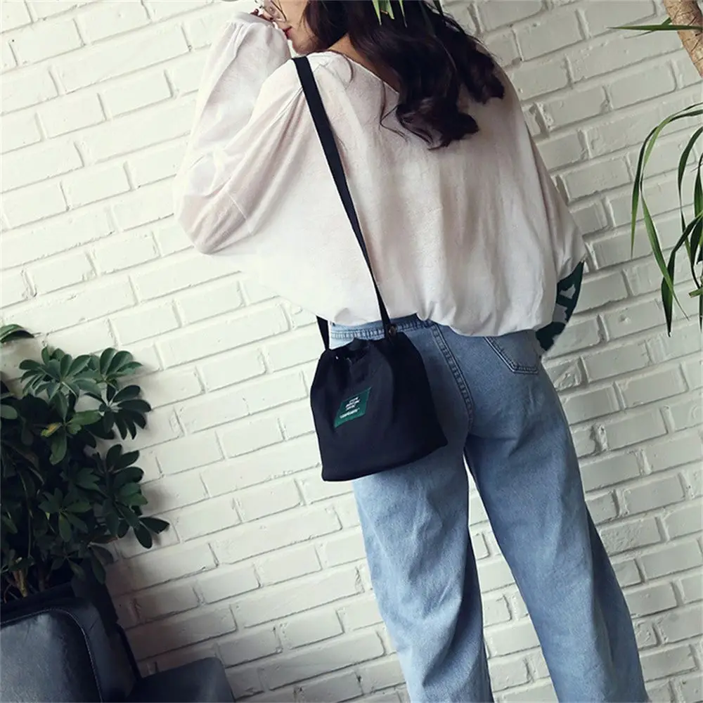 Women Shoulder Bags Letter Handbags Casual Buckle Tote Canvas Crossbody Bag Cute Shopping Bag For Ladies