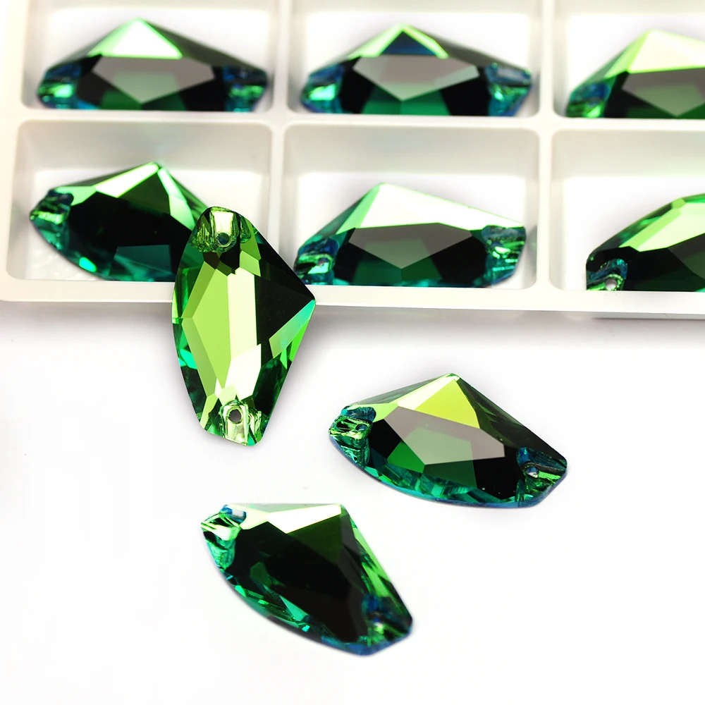 Galaktische Glas-Strasssteine in verschiedenen Farben, aufnähbare Strasssteine, flache Glassteine, Kristalle zum Nähen für Kleidung und Kleider. – Detail 9