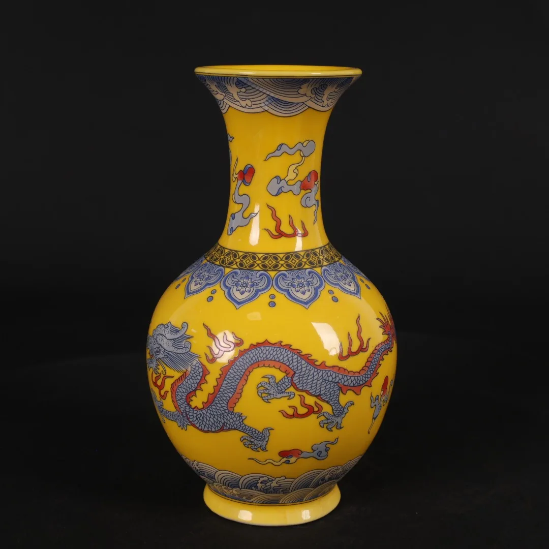 

Black & Elegance Porcelain China Old Hand Painting Lotus Vase,Beautiful