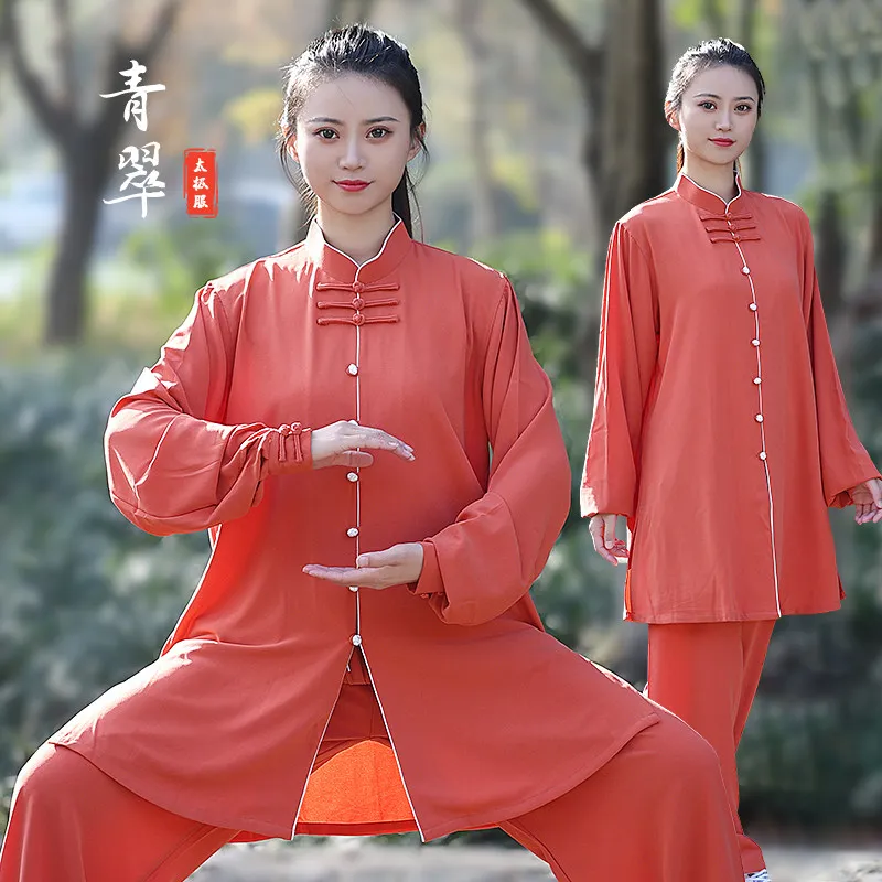 Women's Premium All-Season Tai Chi Practice Uniform 2025 New Embroidered Mid-Length St