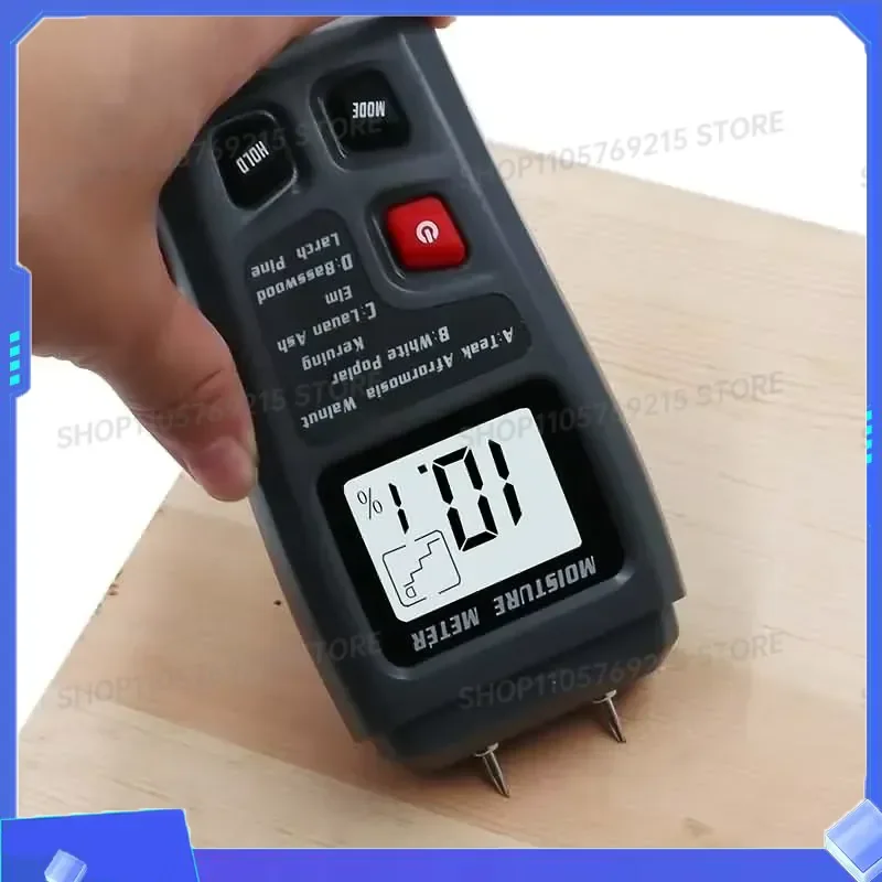 for FOREMT01 Two Pins Digital Wood Moisture Meter 0-99.9% Humidity Tester Timber Damp Detector with Large LCD Display