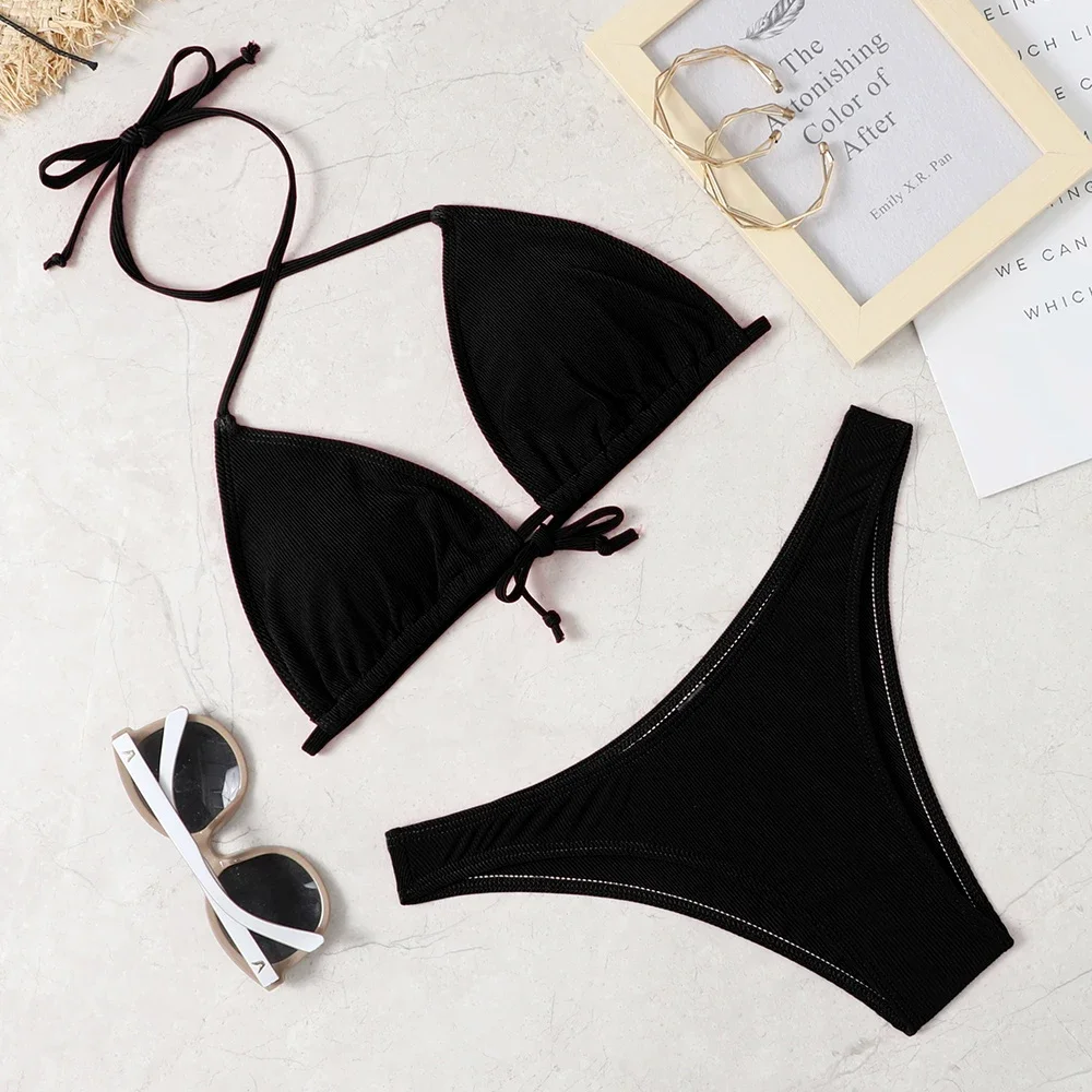 2022 new sexy bikini suit solid color swimsuit women's Beach swimsuitbeach outfits for women