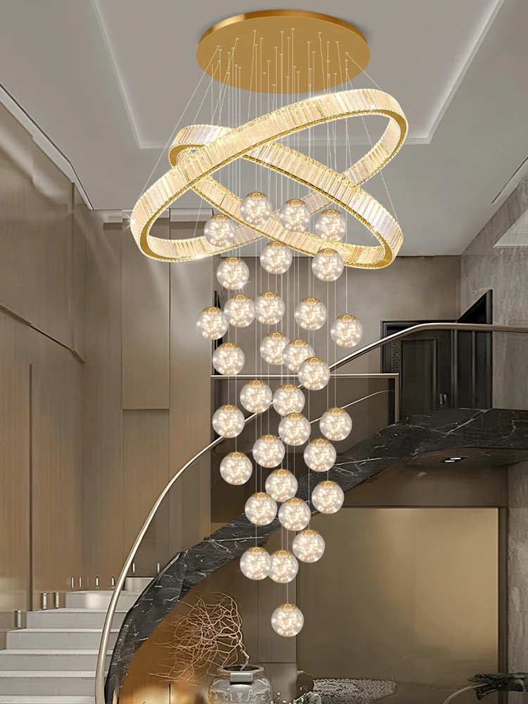 

Modern home decoration crystal chandelier, stair Pendant lamp, living room Pendant lights, interior lighting