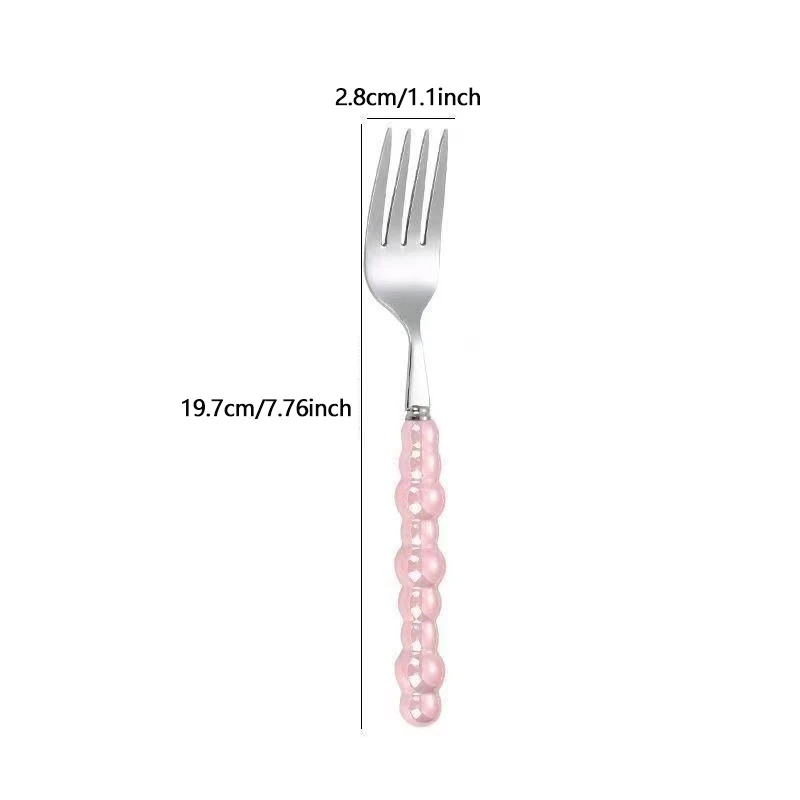 Pearl Handle Fork For Dessert Household Steak Stainless Steel Fork Salad Fork Dessert Pasta Fork Kitchen Accessories Gadgets