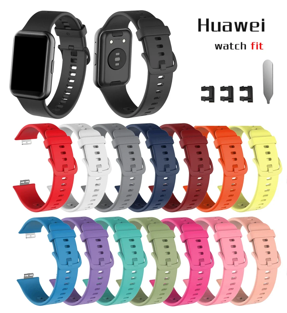 Silicone Band For huawei watch fit TIA-B19/B09 Smartwatch Wristband Belt huawei watch fit