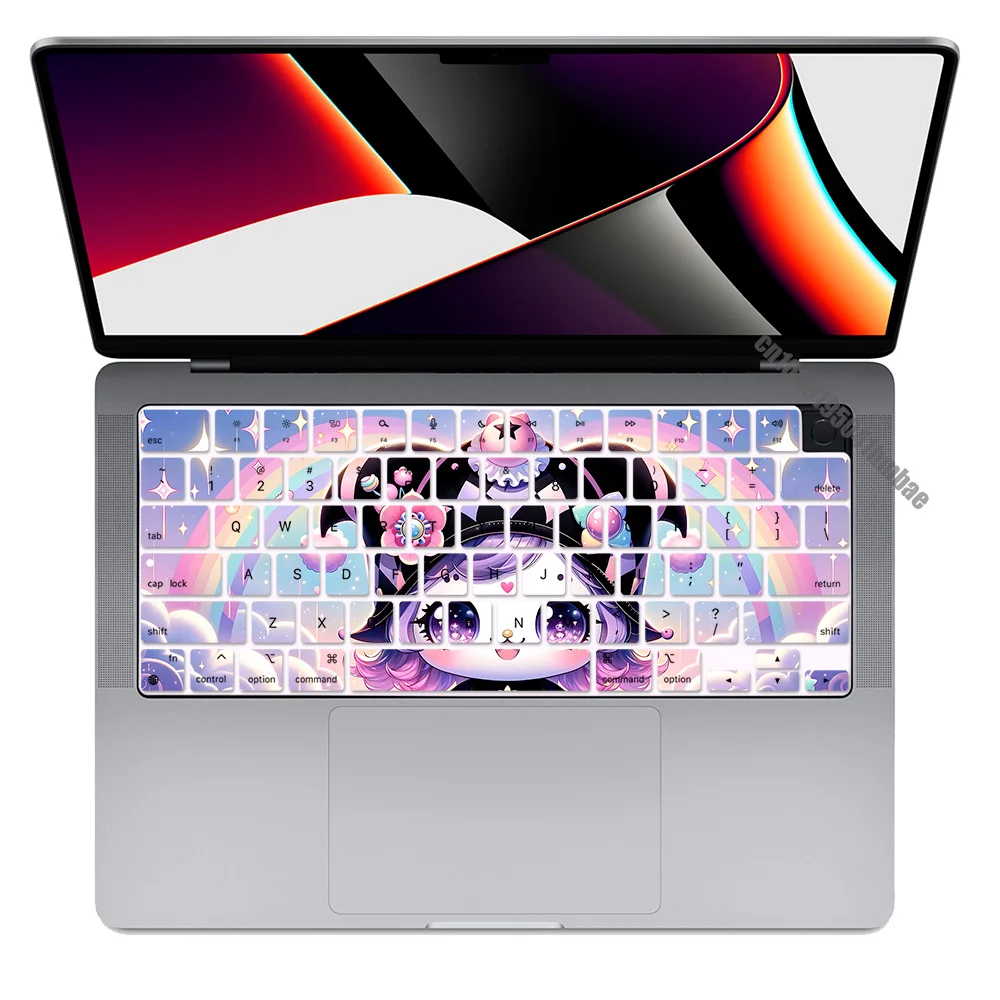 Kuromis us layout weiche silikon tastatur abdeckung für macbook pro 14 m1 m2 m3 a2442 a2485 a2779 a2780 air m2 m3 a2681 a2941