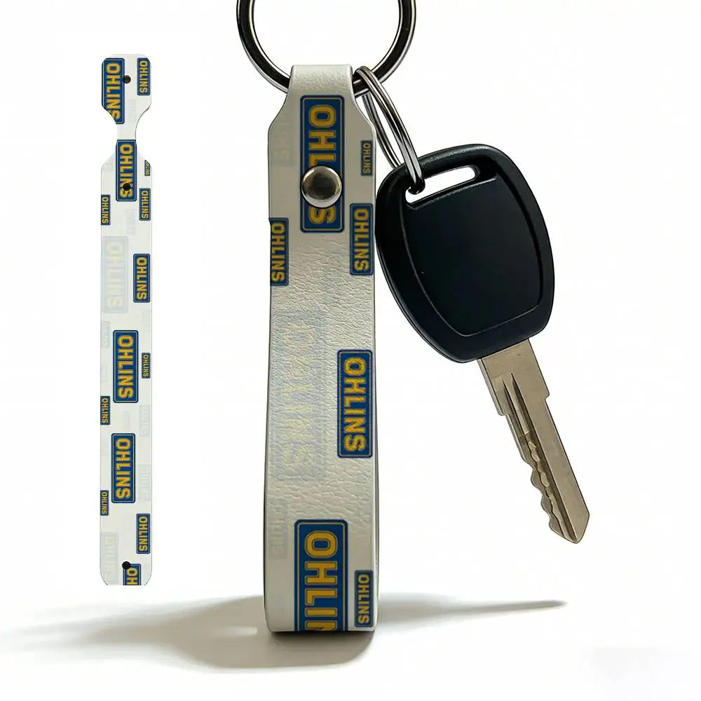 

Брелок для ключей OHLINS из искусственной кожи, универсальный держатель для ключей от мотоцикла, подарок для мужчин-мотоциклистов