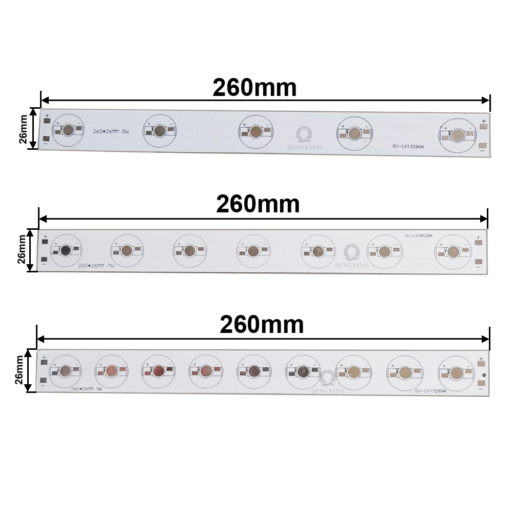 5pcs High Power LED PCB Aluminum Base Plate 3W 4W 5W 6W 7W 9W 12W Rectangle Heatsink 117/260/460mm Hydroponics Aquarium Tube DIY