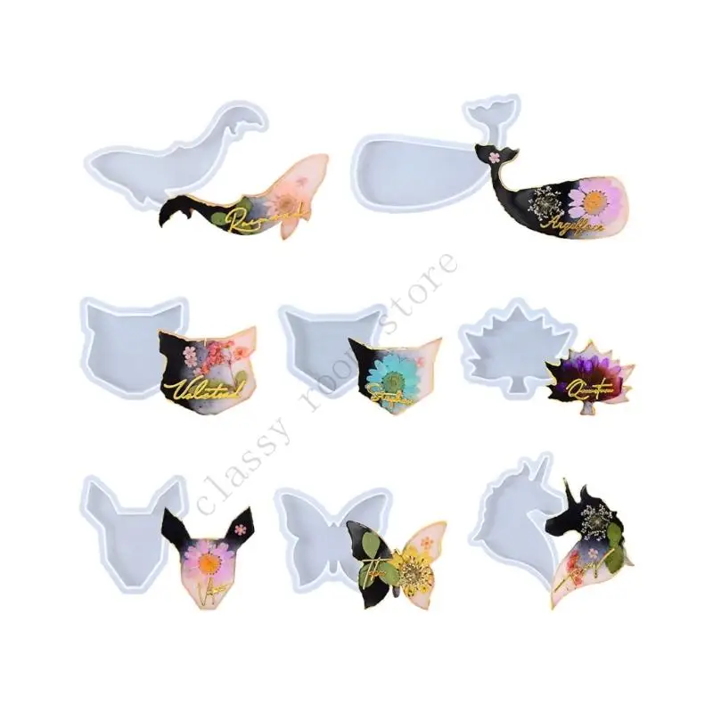 

A0NF Reusable Animal Silicone Crafting Mold For DIY Jewelry Pendant Keyring Badge Pin Crafts And Baking Projects