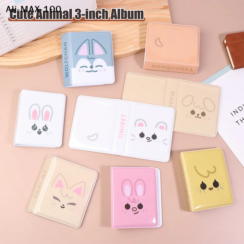 【AyS】Cartoon-Tier 3-Zoll-Fotoalbum Postkarten-Aufbewahrungsalbum Idol-Bilder-Sammelalbum Kpop-Kartenordner Namenskartenbuch
