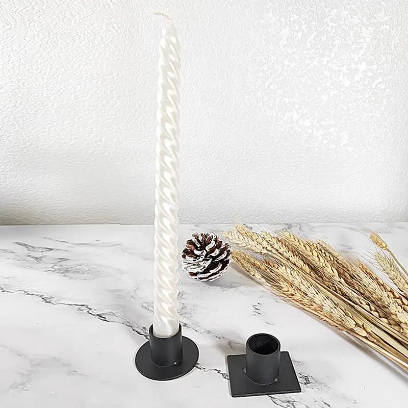 Metal Candle Stick Holders Black Candle Holder Table Centerpiece Home Romance Addition Pillar Candles Supporter For Housewarming