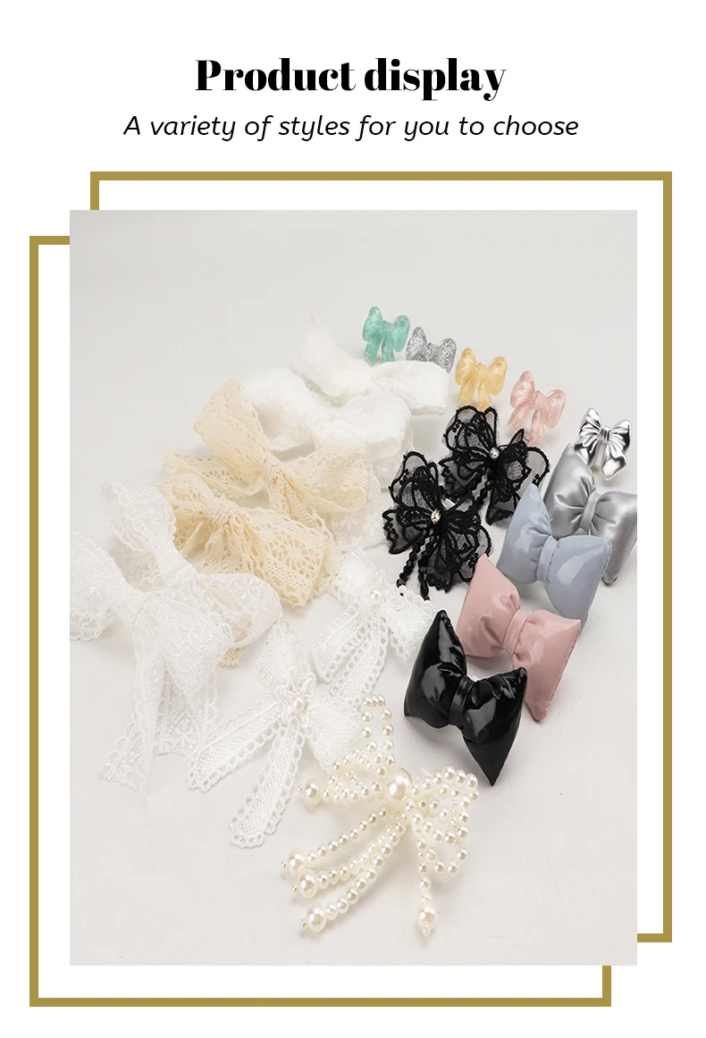 1 Paar Mode Bowtie Blume Spitze Schnürsenkel Schnalle Schuhe Charms Perle Strass Schnürsenkel Dekoration Schuhzubehör für Frau – Detail 2