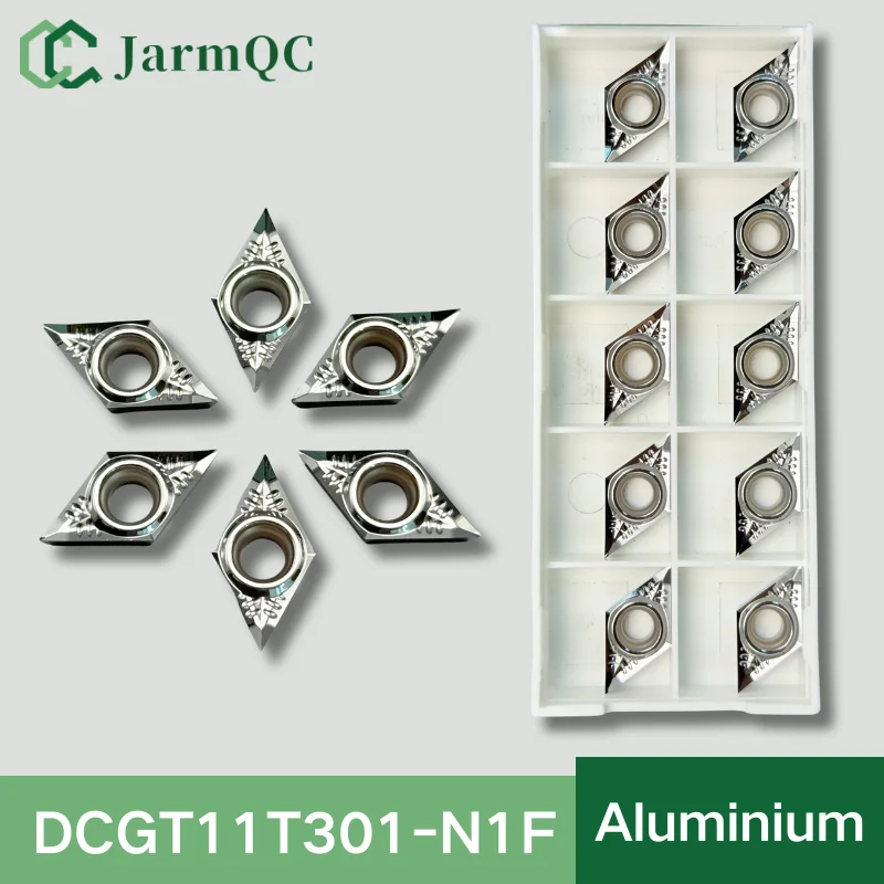 

Высококачественные твердосплавные режущие пластины JarmQC DCGT11T301 DCGT070202 DCGT070208 DCGT070204 для токарных станков с ЧПУ, 10 шт., для обработки алюминия