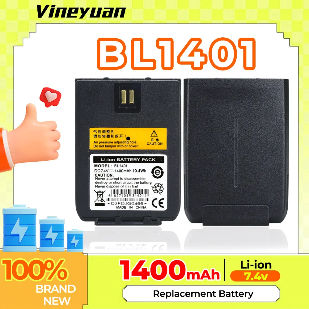 

7.4V 1400mAh BL1401 Replacement Li-ion Battery for Hytera HYT X1p,X1e,Z1p,X1pi-U1,X1pi-V1,Z1p F3 BL1809 Two Way Radios Battery