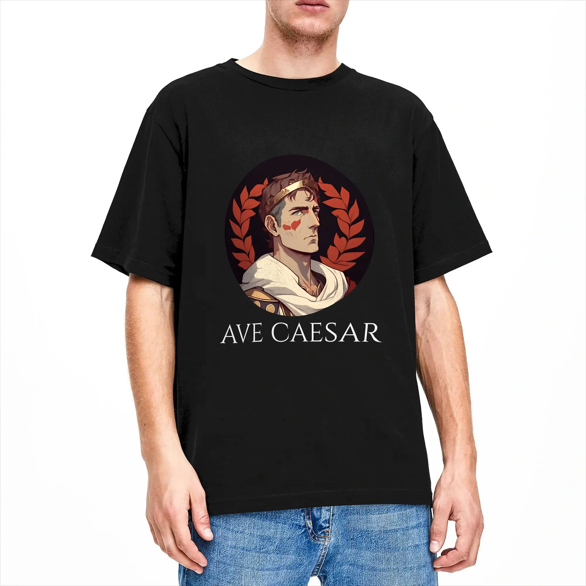 Ave Caesar Ancient Roman History Anime Manga 100 Cotton T-Shirt For Male Beach  T-Shirts O Neck Hippie Tee Shirt Plus Size Tops