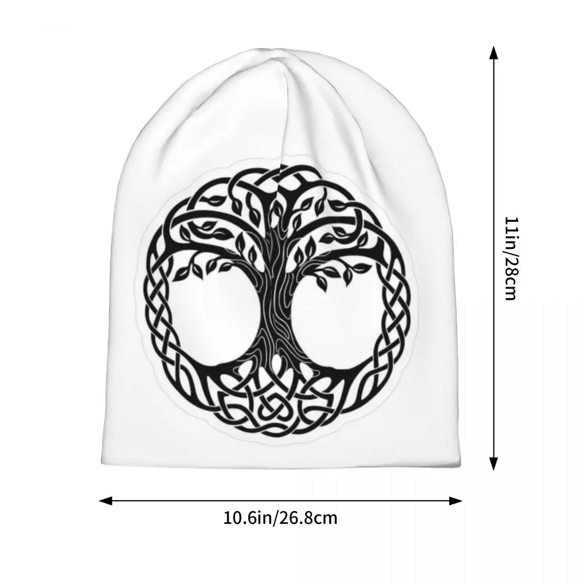 Tree Of Life With Triquetra On Futhark Unisex Adult Beanies Knitted Bonnet Hat Warm Fashion Autumn Winter Outdoor Skullies Hats