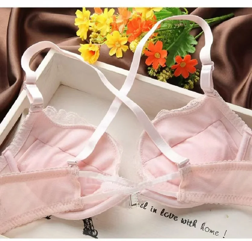 Sexy Lace Bra Set Front-Buckle Backless Push Up Adjustable  Lingerie