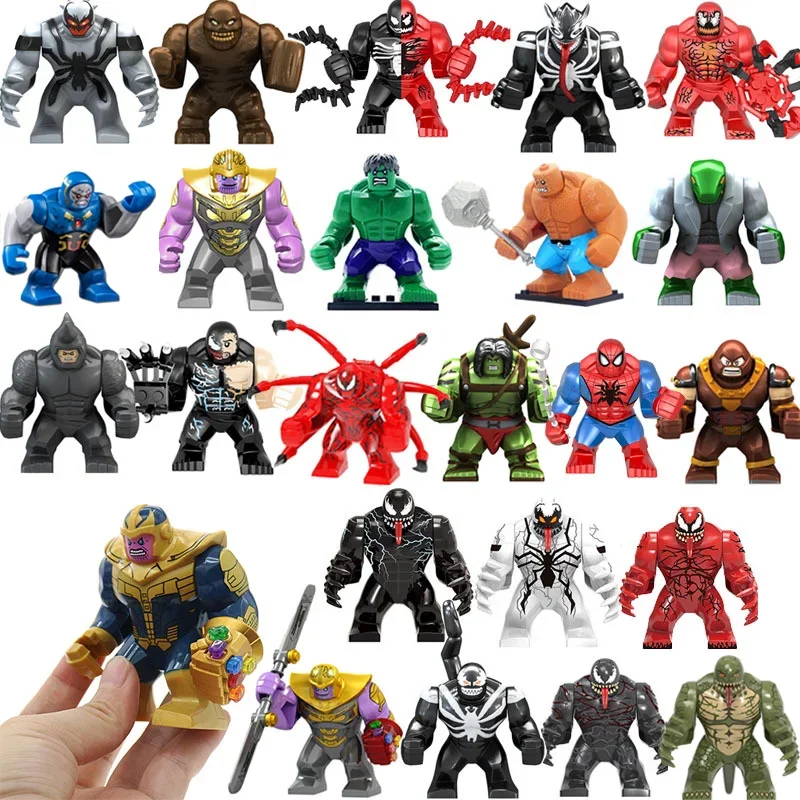 12 sztuk figurka Mini zestaw bloków Marvel superbohater Thanos Hulk Puzzle klocki montażowe figurka zabawkowa, prezent urodzinowy dla dzieci