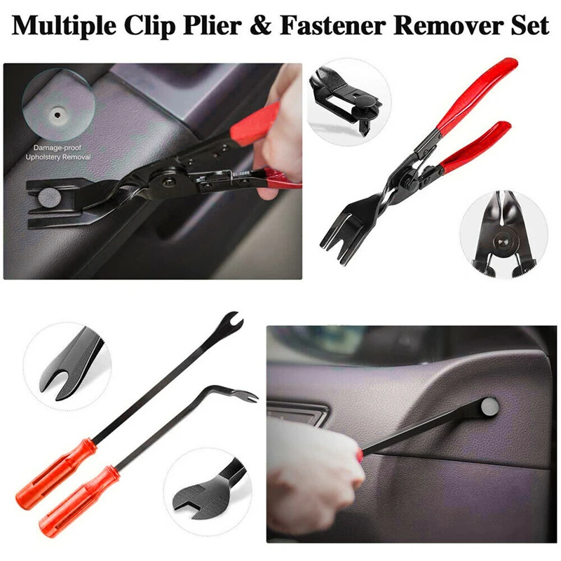 38Pcs Car Door Clip Panel Trim Removal Tools Kits Navigation Blades Disassembly Car Interior Seesaw Conversion Repairing Tool