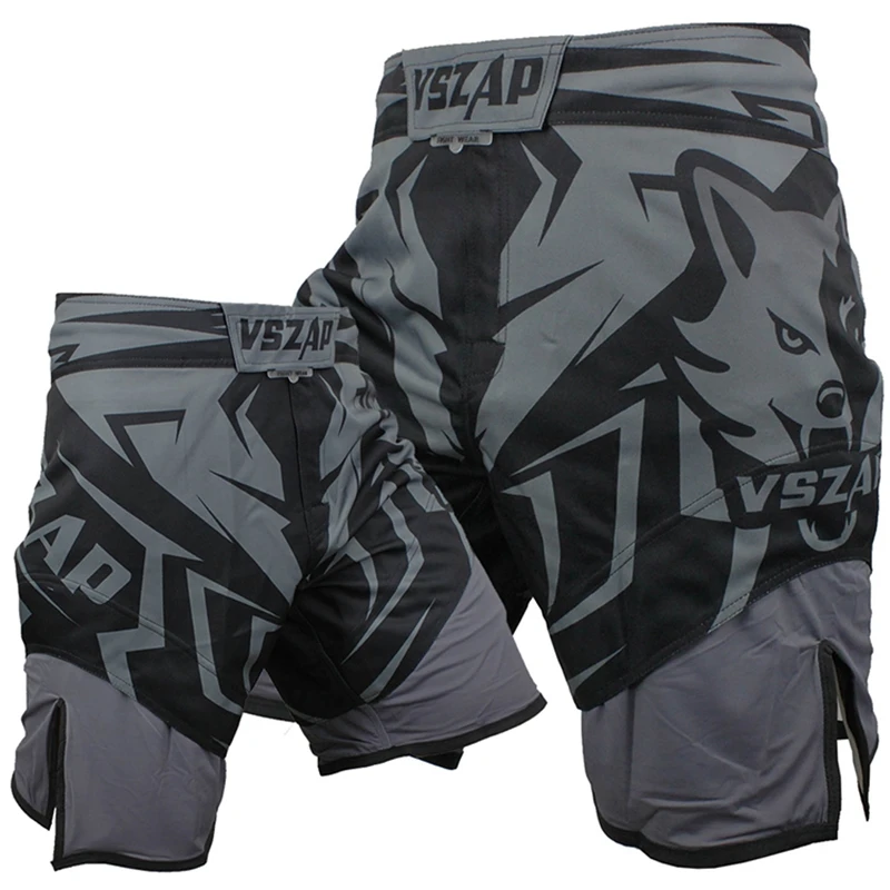 VSZAP MMA Kampfshorts für Herren Langlebige Trainingsshorts Grappling Boxen Kickboxen BJJ No Gi Sparring Workout Kampfshorts – Detail 5