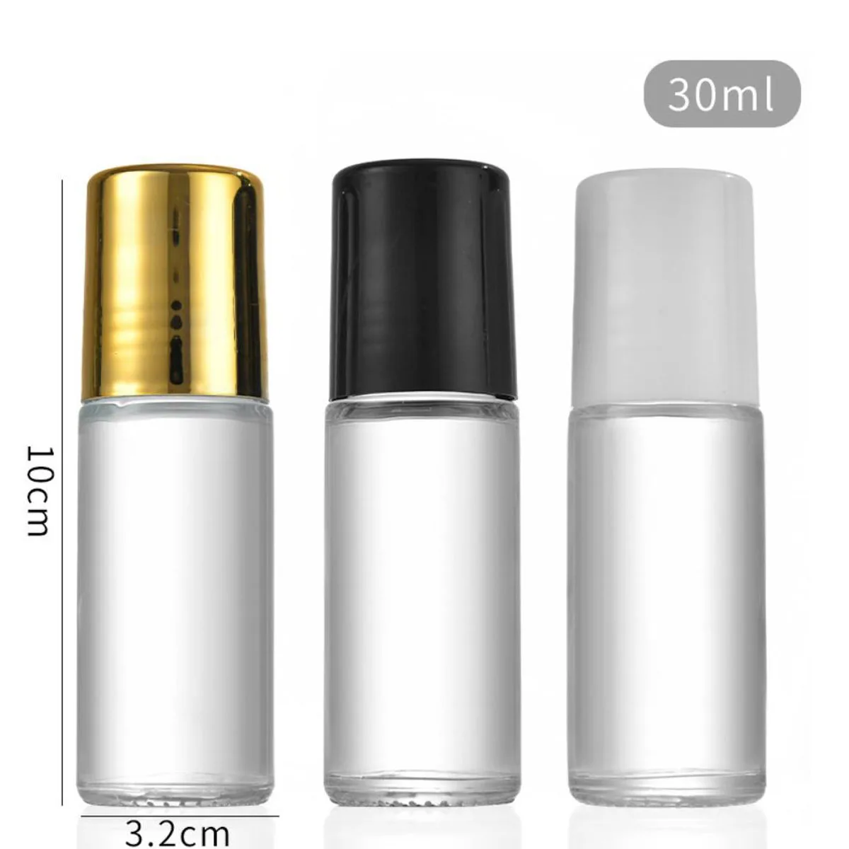 3 Packs Glass Roll On Bottles Deodorant Container Travel DIY Deodorant Bottles Balm Lotion Sunscreen 30ml 50ml