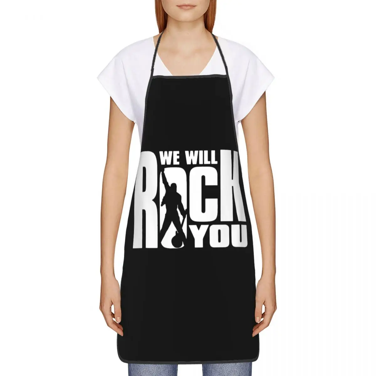 Custom Bib We Will Rock You Aprons Men Women Unisex Adult Chef Cooking Kitchen Queen Rock Band Tablier Cuisine Painting