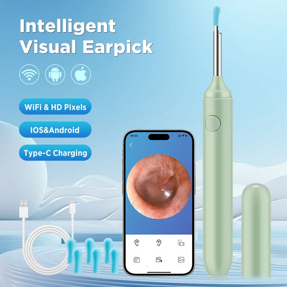 Smart Ear Canal Cleaner Ear Stick LED Luminous Endoscope High Precision Wireless Earwax Remover Android IOS 6 Ear Spoon