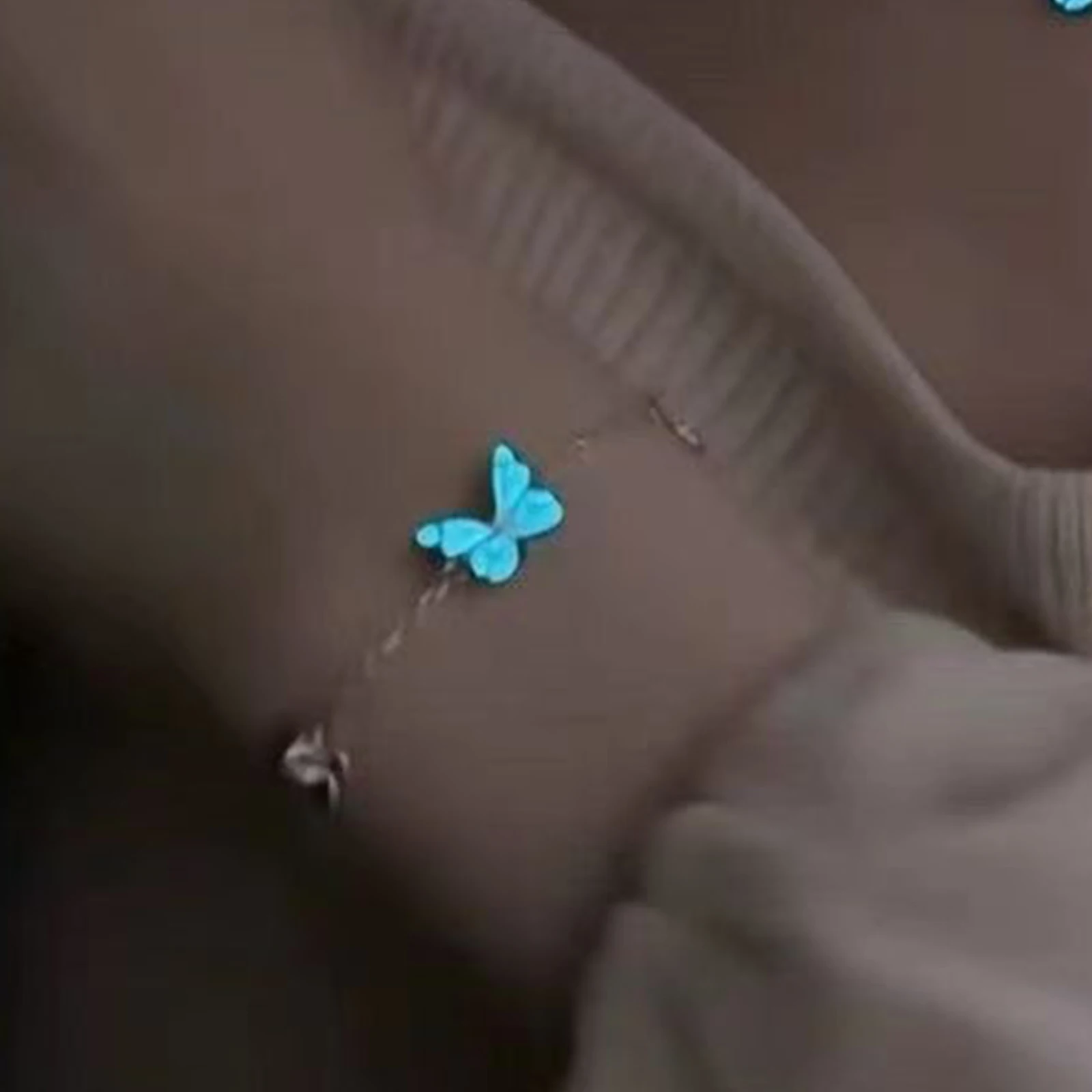 파란색 야광 나비 목걸이 팔찌, 섬세한 빛나는 나비 요정 목걸이, 여성용 나비 펜던트 목걸이