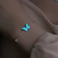 Blue Luminous Butterfly Necklace Bracelet Dainty Glowing Butterfly Fairy Necklace Butterfly Pendant Necklace for Women
