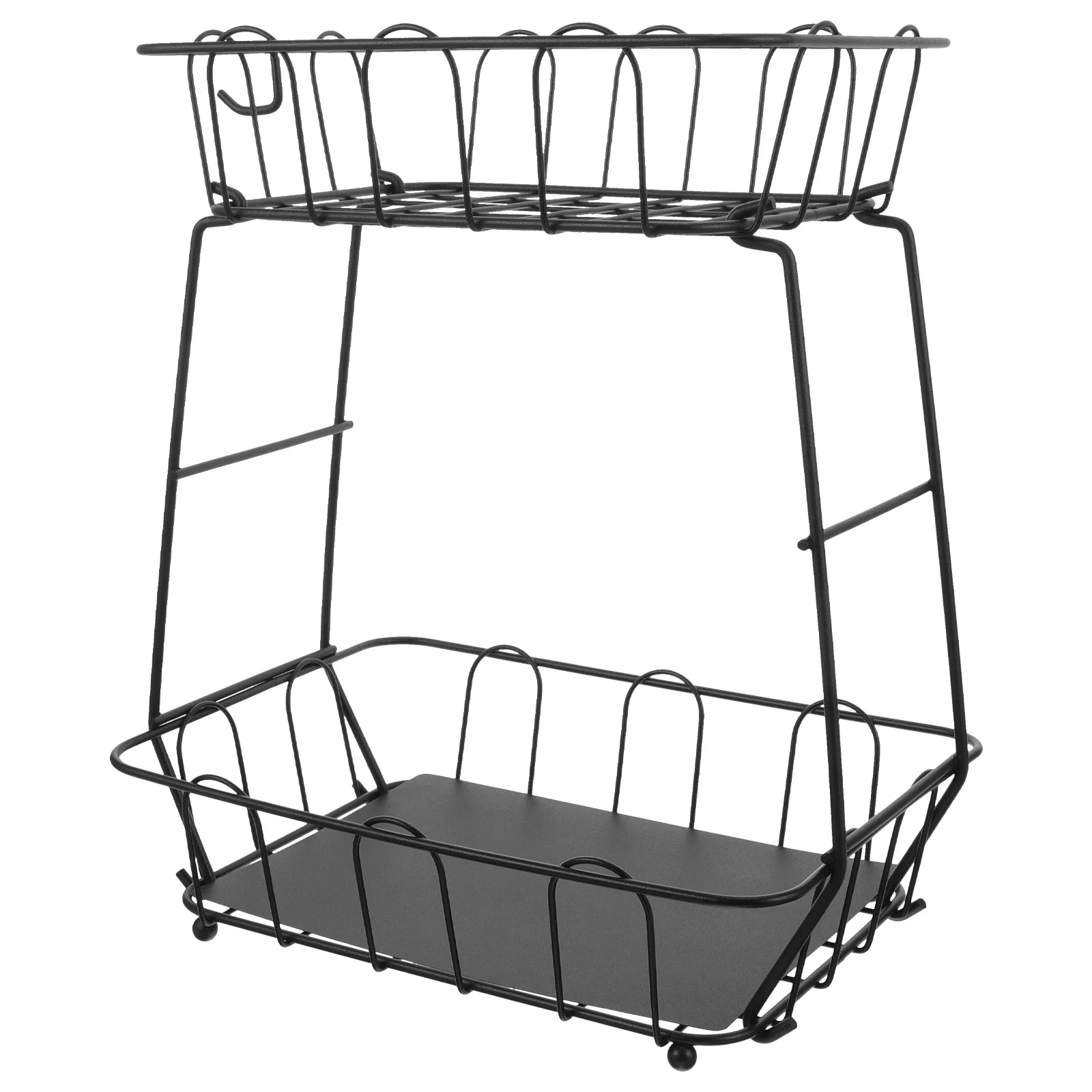 

2 Tier Double-Layer Fruit Basket Vegetable Rack Storage Organizer Kitchen Countertop Detachable Bread Stand Metal Saver Space