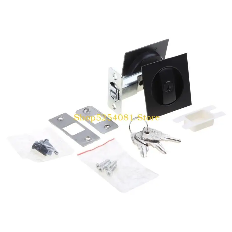 

AXYC Sliding-Pocket Door Lock Privacy Square Pocket Door-Hardware Invisible Recessed